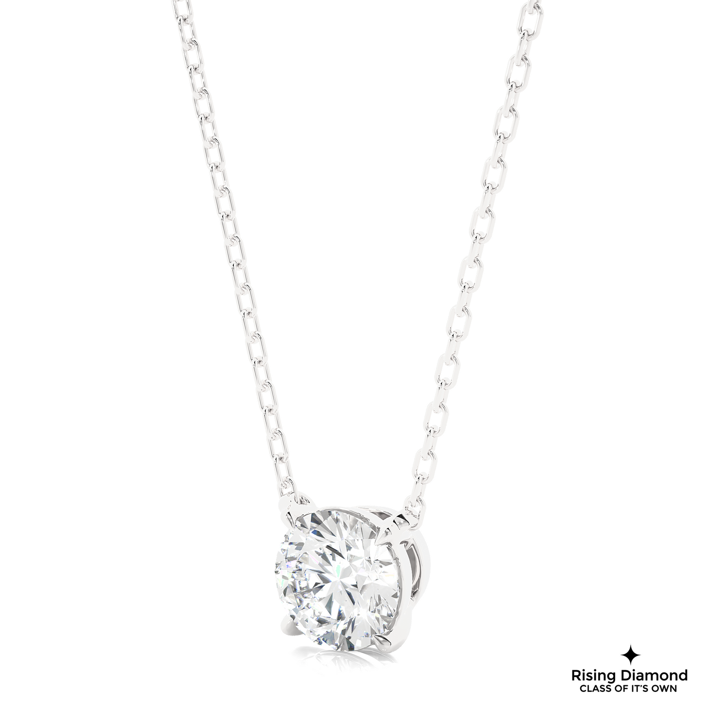 1.03 CT Round F/VS Lab Grown Diamond Solitaire Necklace