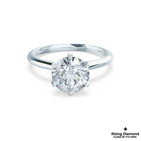 1.28 CT Round Cut Lab Grown Diamond Solitaire Ring D/VS1