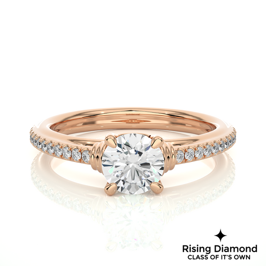 1.03 Ct Round Cut E-VS1 Lab Grown Diamond Engagement Ring