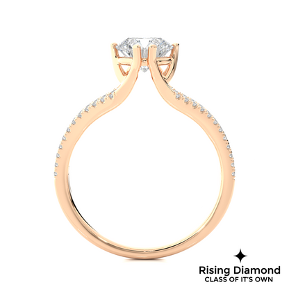 1.01 Ct Round Cut F-VS1 Lab Grown Diamond Split Shank Engagement Ring