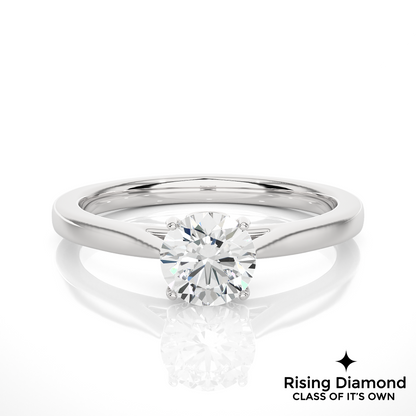 1.23 Ct Round Cut D-VS2 Lab Grown Diamond Prong Engagement Ring