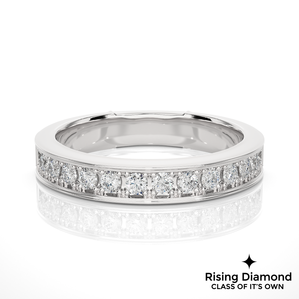 0.49 CTW Round Cut Lab Grown Diamond Band in Chanel Setting