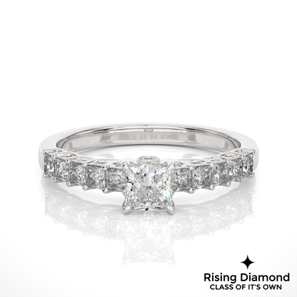1.01 Ct Princess Cut F-VS2 Lab Grown Diamond Engagement Ring