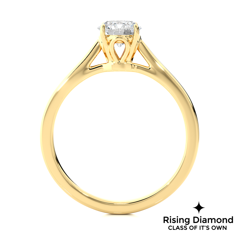 1.23 Ct Round Cut D-VS2 Lab Grown Diamond Prong Engagement Ring