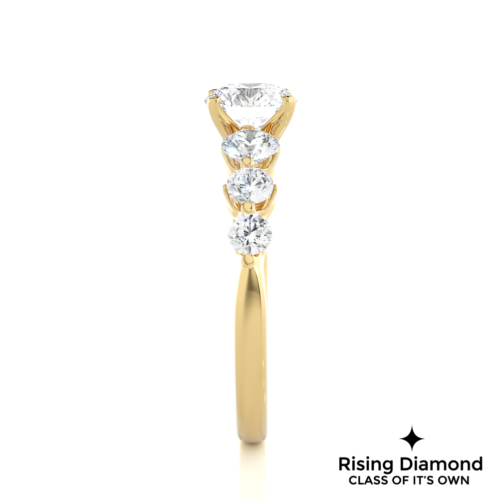 1.16 Ct Round Cut E-VS1 Lab Grown Diamond Gold Engagement Ring