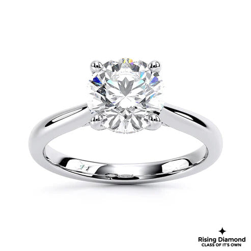 1.08 CT D/VS2 Round Cut Lab Grown Diamond Solitaire Ring