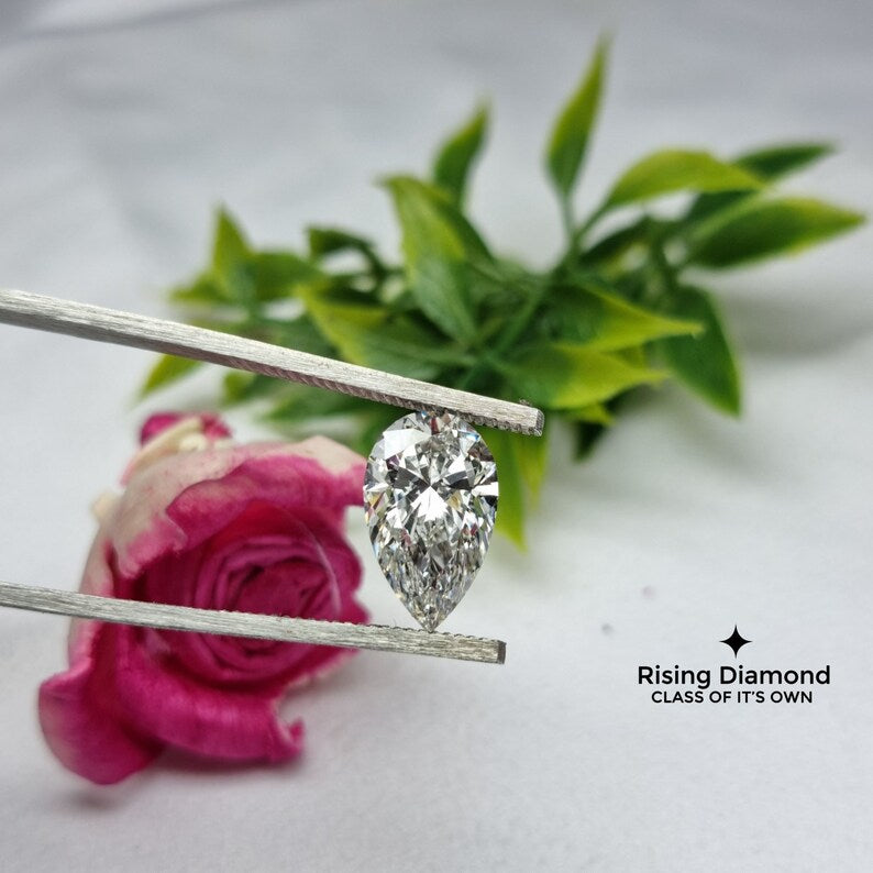4.12 CT Pear Cut Lab Created Diamond F/VS For Jewelry Craft
