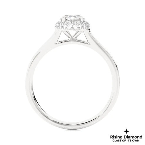 1.02 CT Round E/VS2 Lab Grown Diamond Halo Engagement Ring