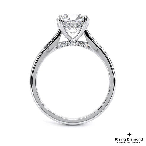 1.08 CT D/VS2 Round Cut Lab Grown Diamond Solitaire Ring