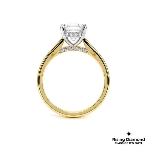 1.02 Ct Asscher Cut F-VS1 Lab Grown Diamond Engagement Ring