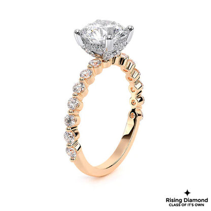 1.02 Ct Round Cut E-VS1 Lab Grown Diamond Prong Engagement Ring