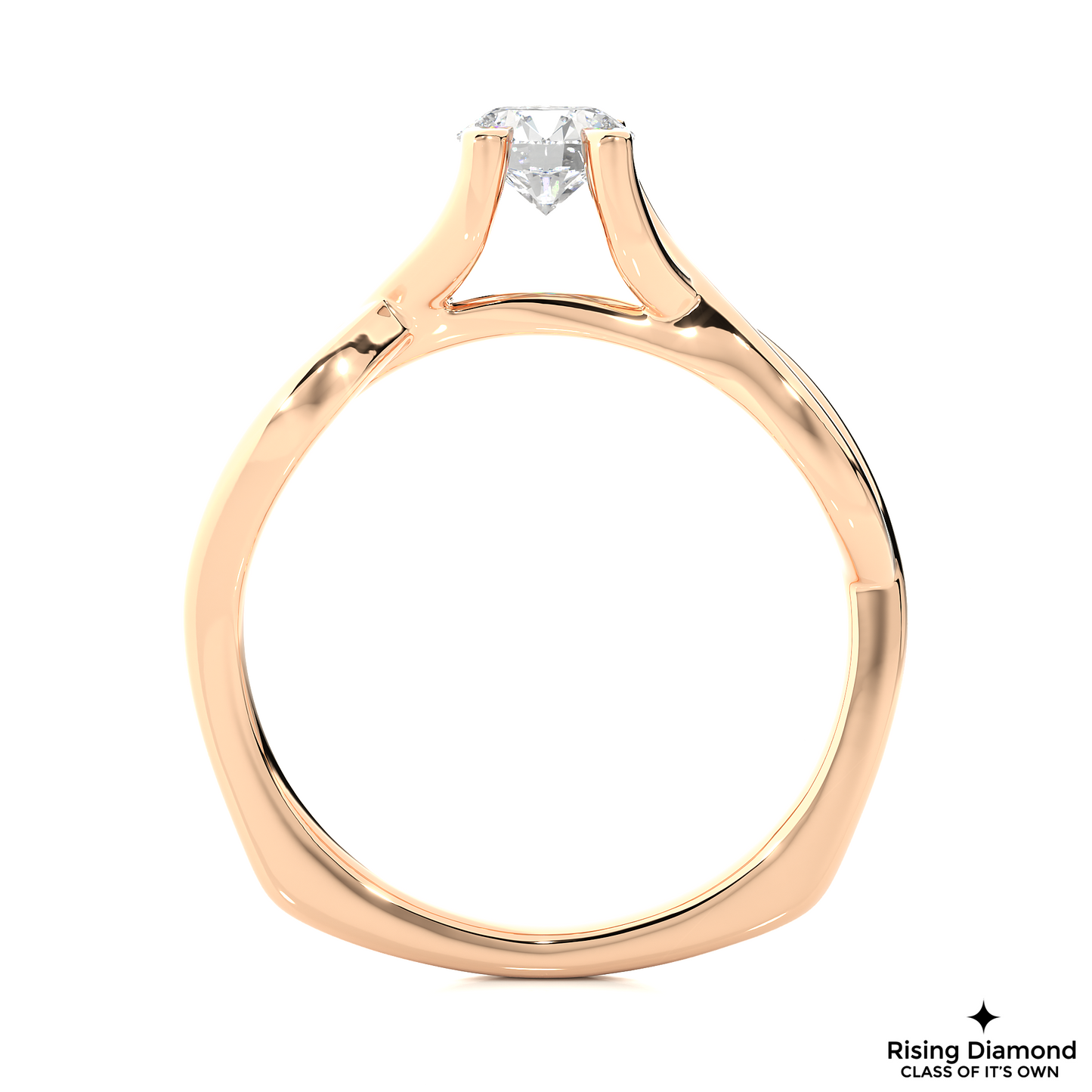 1.03 CT Round Cut Lab Grown Diamond Solitaire Engagement Ring