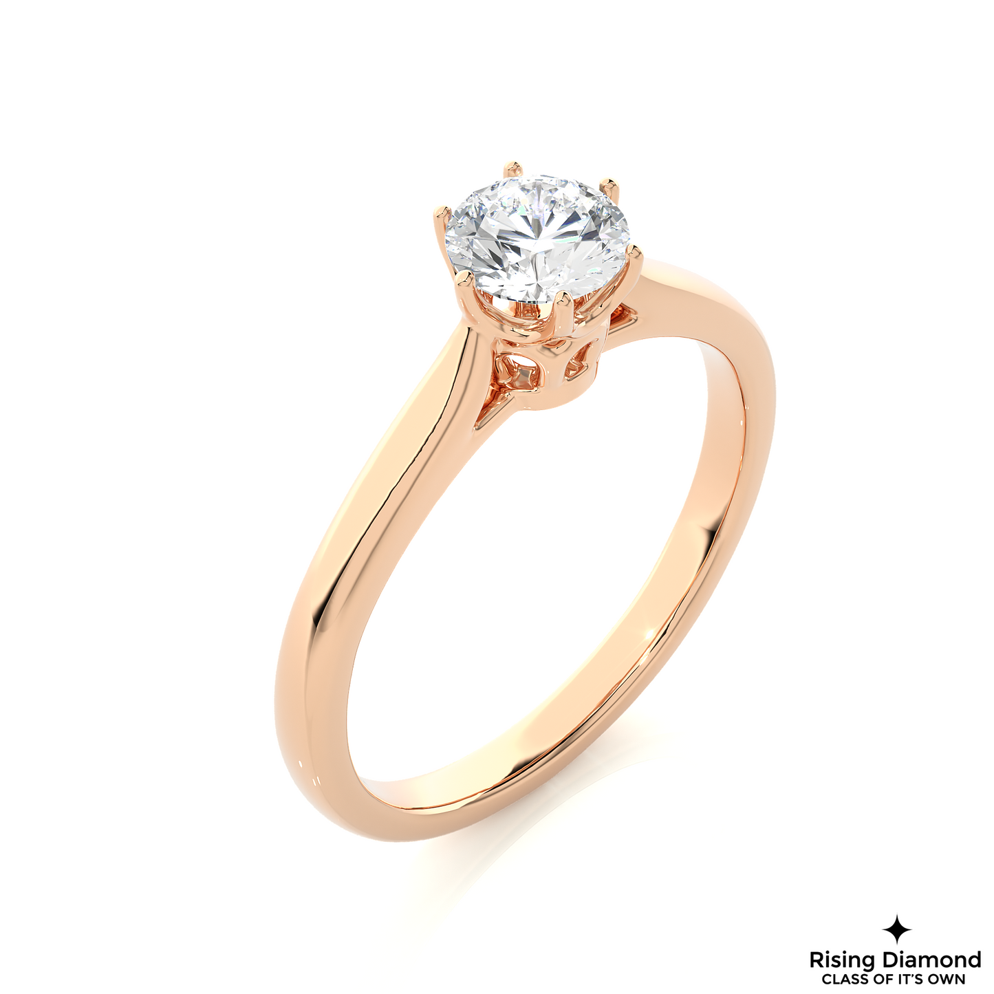 1.08 CT Round Cut Lab Grown Diamond Solitaire Engagement Ring