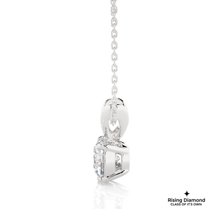 1.03 CT Round Cut Lab Grown Diamond Solitaire Necklace in Prong Setting