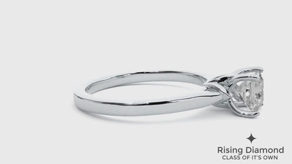 1.08 Ct Princess Cut F-VS2 Lab Grown Diamond Gold Engagement Ring