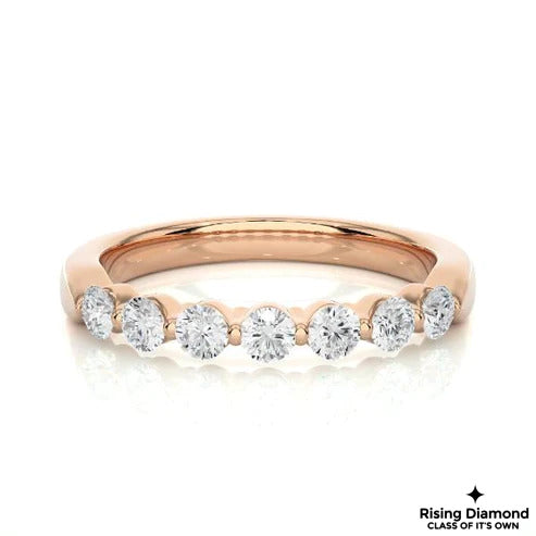 0.25 Ct Round Cut Colorless Moissanite Gold Wedding Band