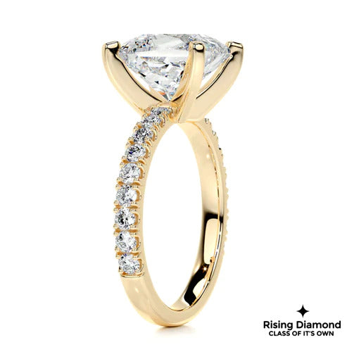 3.65 Ct Princess Cut Colorless Moissanite Engagement Ring