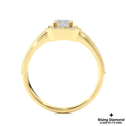 1.22 Ct Emerald Cut F-VS1 Lab Grown Diamond Engagement Ring