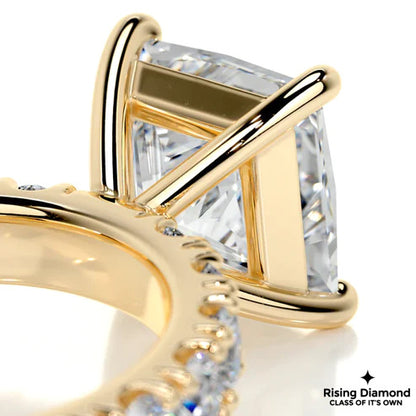 4.9 Ct Princess Cut Colorless Moissanite Engagement Ring