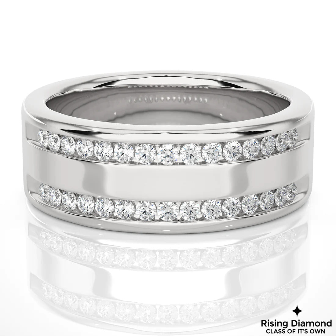 0.75 CTW Round Cut Colorless Moissanite Wedding Band