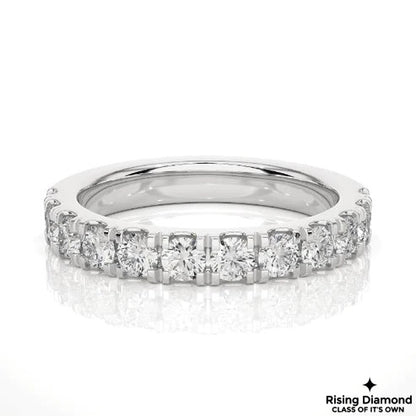 0.44 CTW Round Cut Colorless Moissanite Wedding Band