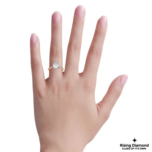 1.25 Ct Oval Cut G-VS2 Lab Grown Diamond Half Eternity Engagement Ring
