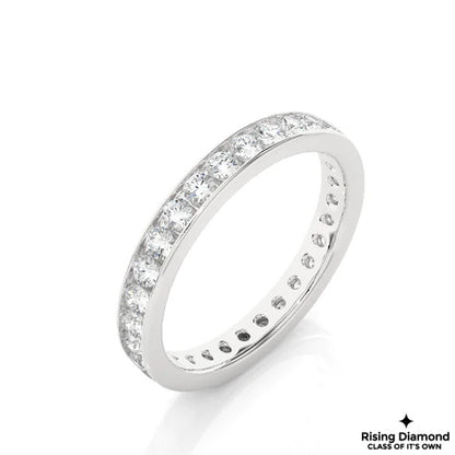 0.78 CTW Round Cut Colorless Moissanite Wedding Band