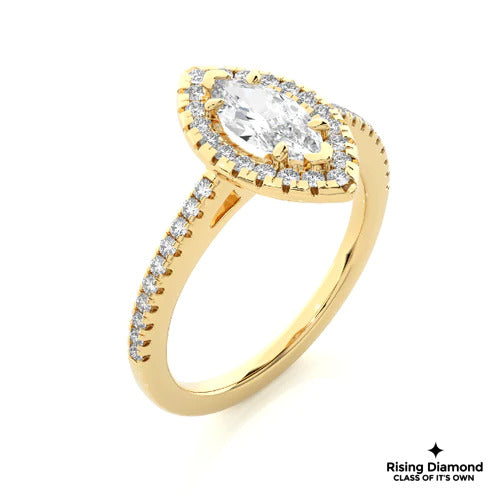 1.02 Ct Marquise Cut F-VS1 Lab Grown Diamond Engagement Ring