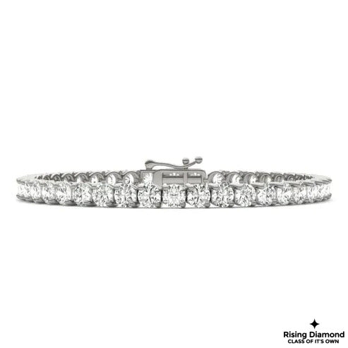 9.66 CTW Round Cut Colorless Moissanite Bracelet Created With Prong Setting