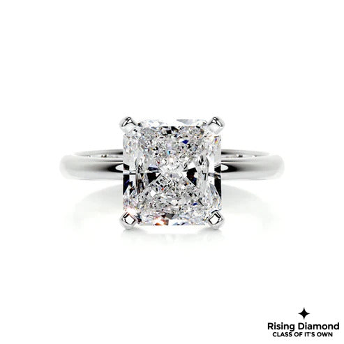 3.42 Ct Radiant Cut Colorless Moissanite Engagement Ring