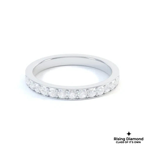 0.31 CTW Round Cut Colorless Moissanite Half Eternity Band