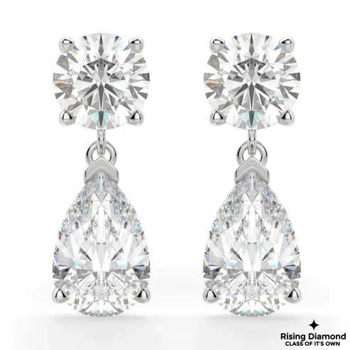 2.52 CTW For Each Pear and Round F/VS1 Lab Grown Diamond Earring
