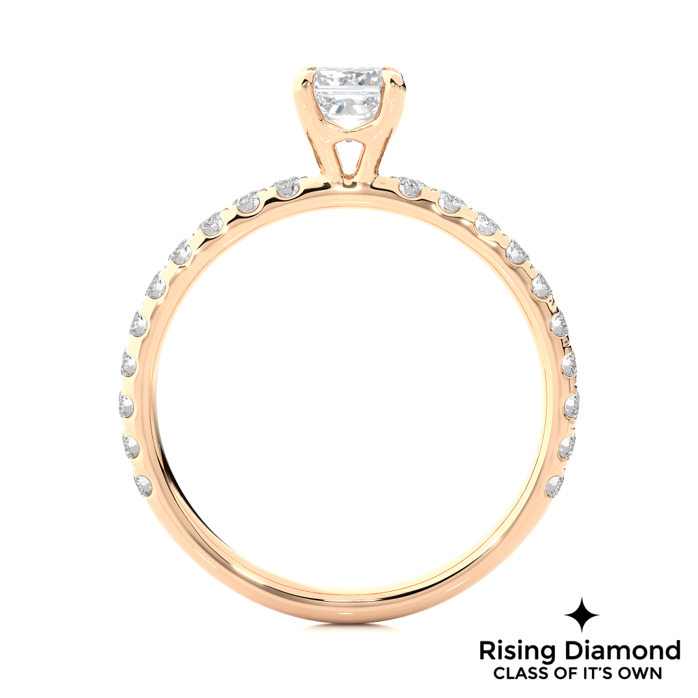 1.07 Ct Princess Cut Colorless Moissanite Engagement Ring