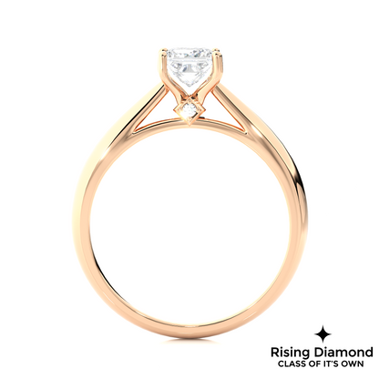 1.30 Ct Princess Cut F-VS2 Lab Grown Diamond Gold Engagement Ring