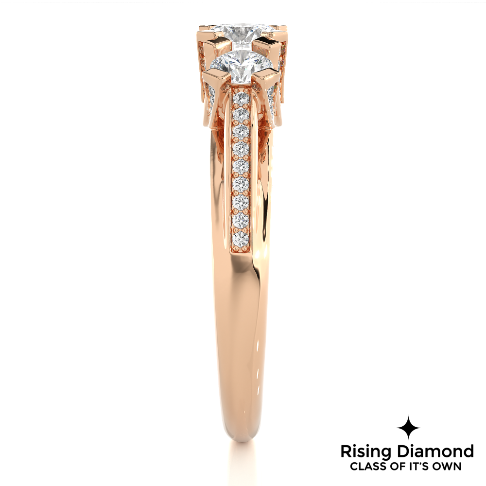 1.03 Ct Round Cut E-VS1 Lab Grown Diamond Gold Engagement Ring