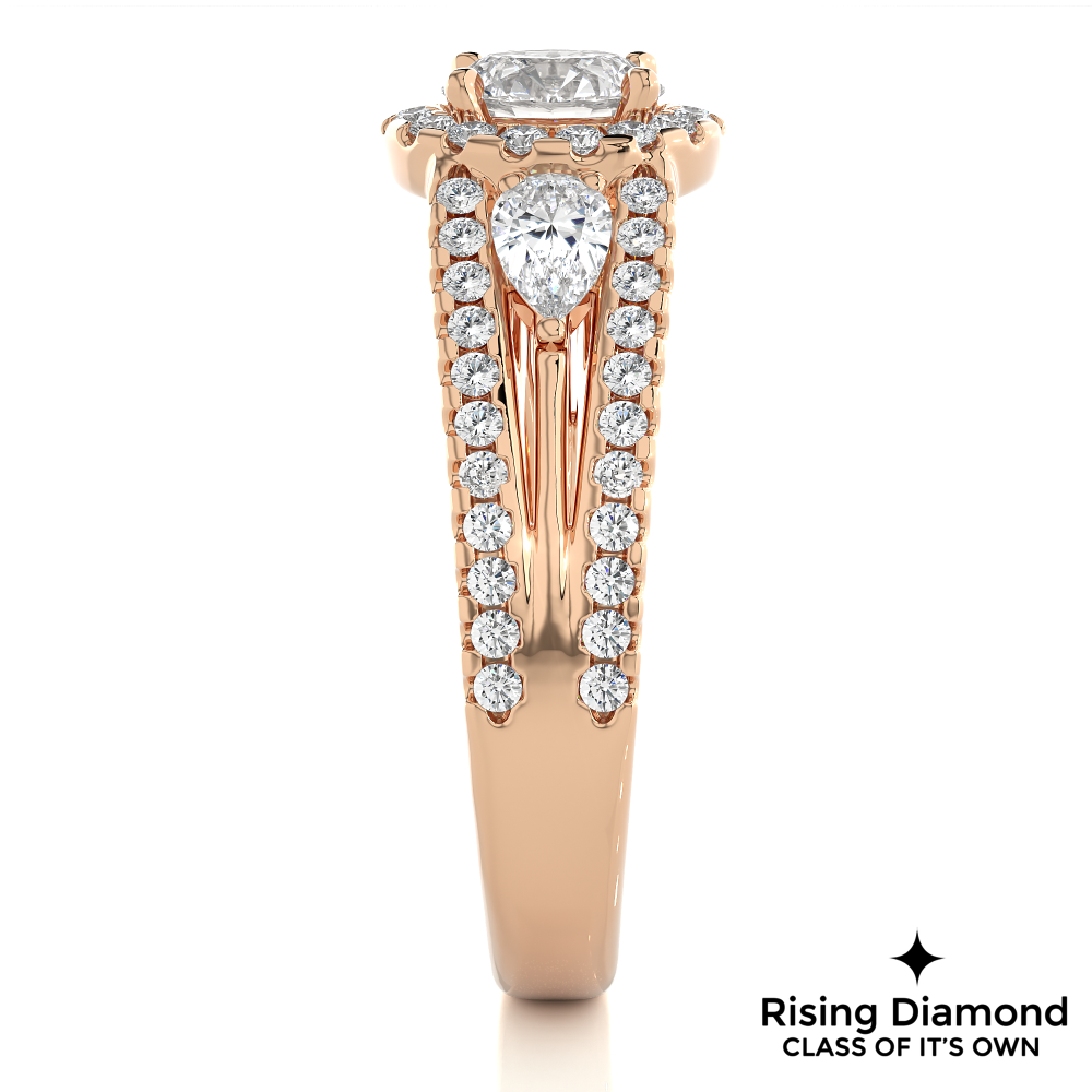 1.16 Ct Round Cut F-VS1 Lab Grown Diamond Gold Engagement Ring