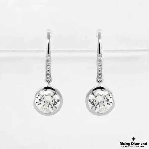 1.05 TCW For Each Round Cut F-VS Lab Grown Diamond Gold Earring