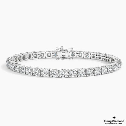 11.65 CTW Round Cut Colorless Moissanite Bracelet With Prongs
