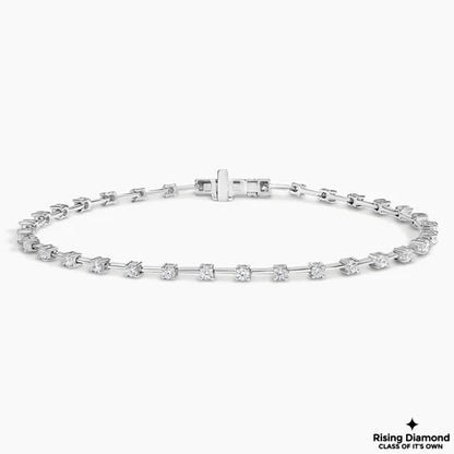1.25 CTW Round Cut Colorless Moissanite Bracelet in Minimalist Style