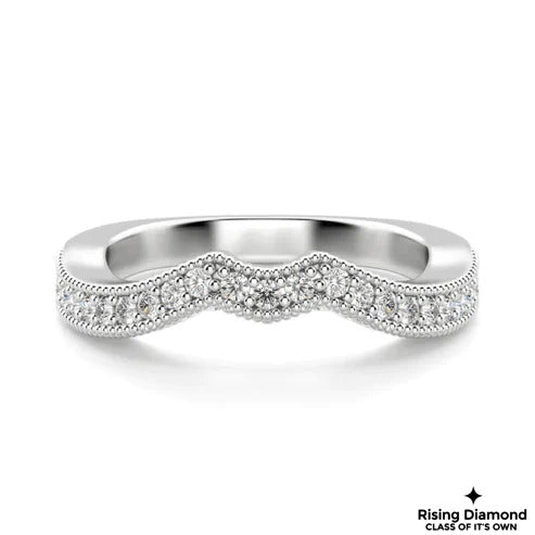0.95 CTW Round Cut Colorless Moissanite Wedding Band