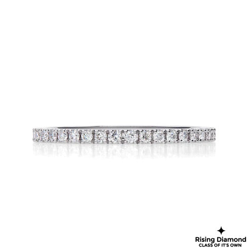 0.30 CTW Round Cut Colorless Moissanite Half Eternity Band