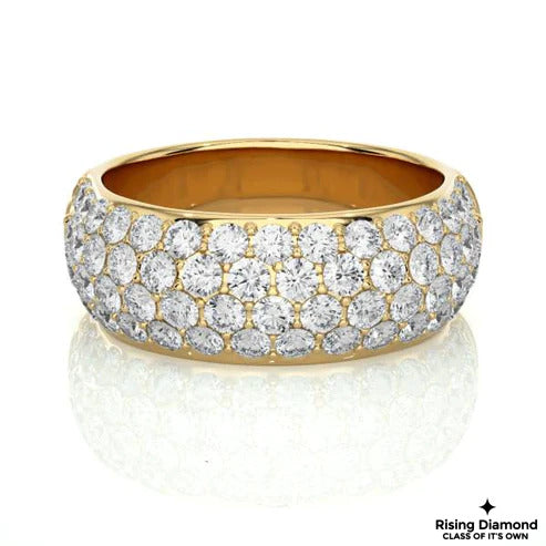 1.25 TCW Round Cut Colorless Moissanite Gold Wedding Band