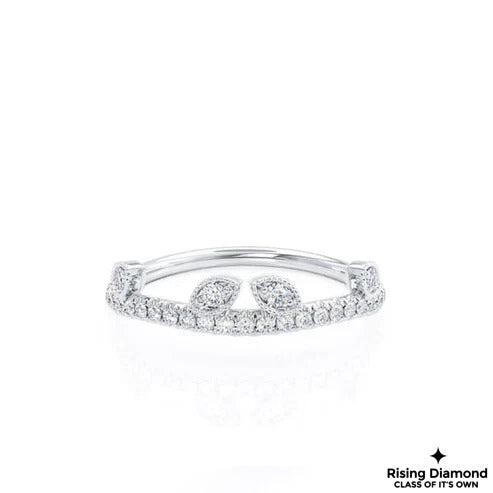 0.32 CTW Round Cut Colorless Moissanite Wedding Band