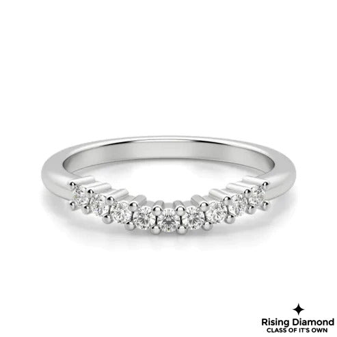 0.19 CTW Round Cut Colorless Moissanite Wedding Band