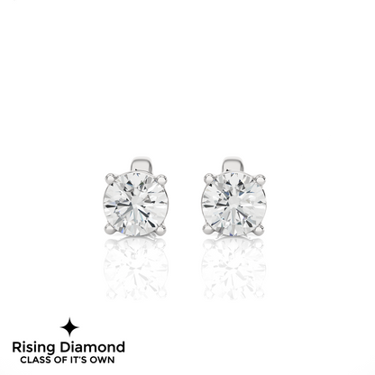 0.47 Ct For Each Round Cut Lab Grown Diamond Stud Earring
