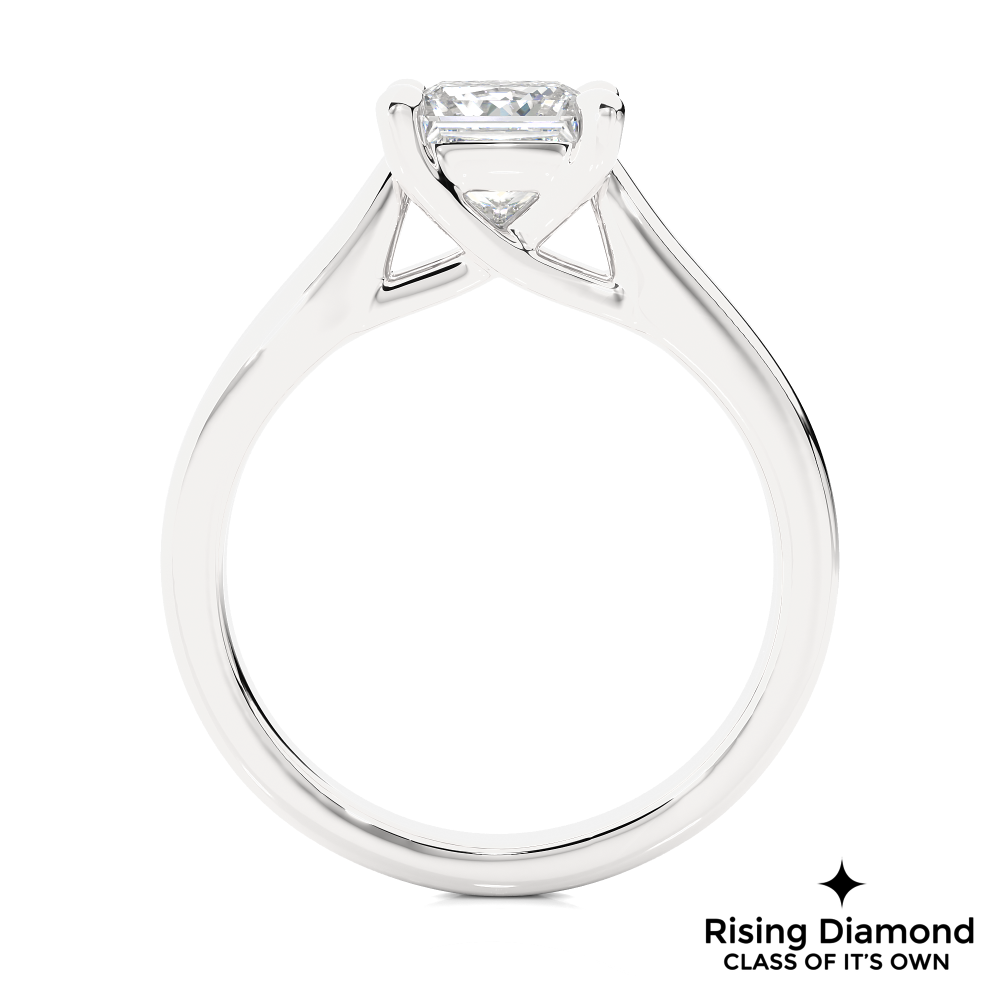 1.45 Ct Princess Cut Colorless Moissanite Solitaire Engagement Ring