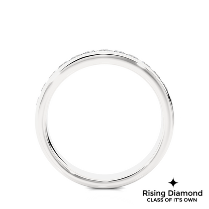 0.52 CTW Round Cut Lab Grown Diamond Half Eternity Wedding Band in Chanel Setting