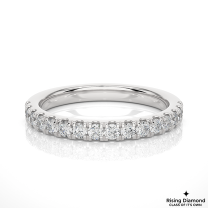 0.39 CTW Round Cut Lab Grown Diamond Half Eternity Band in Pave Setting