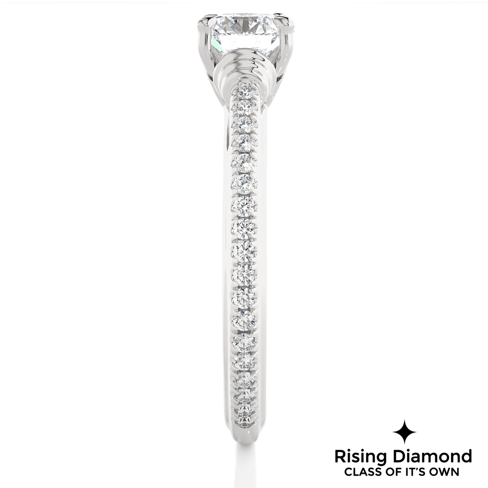 1.03 Ct Round Cut E-VS2 Lab Grown Diamond Engagement Ring
