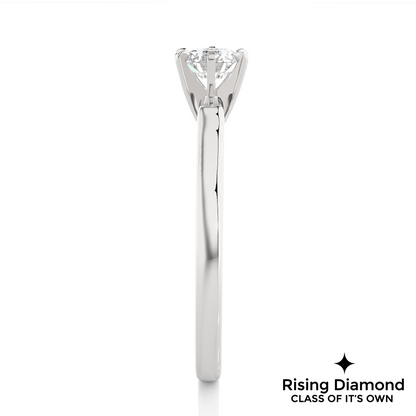 0.97 Ct Round Cut E-VS1 Lab Grown Diamond Engagement Ring